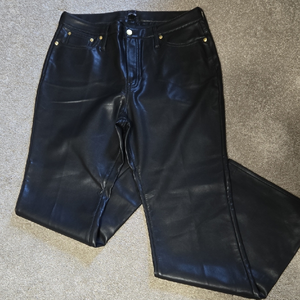 J. Crew Black Women's Pants. Size 32. Looks Like Lether.